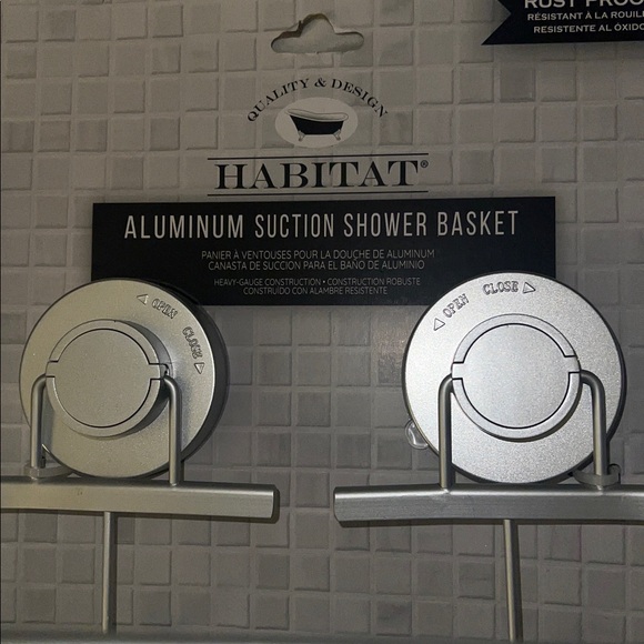 Habitat Silver Aluminum Suction Shower Basket - Picture 2 of 9